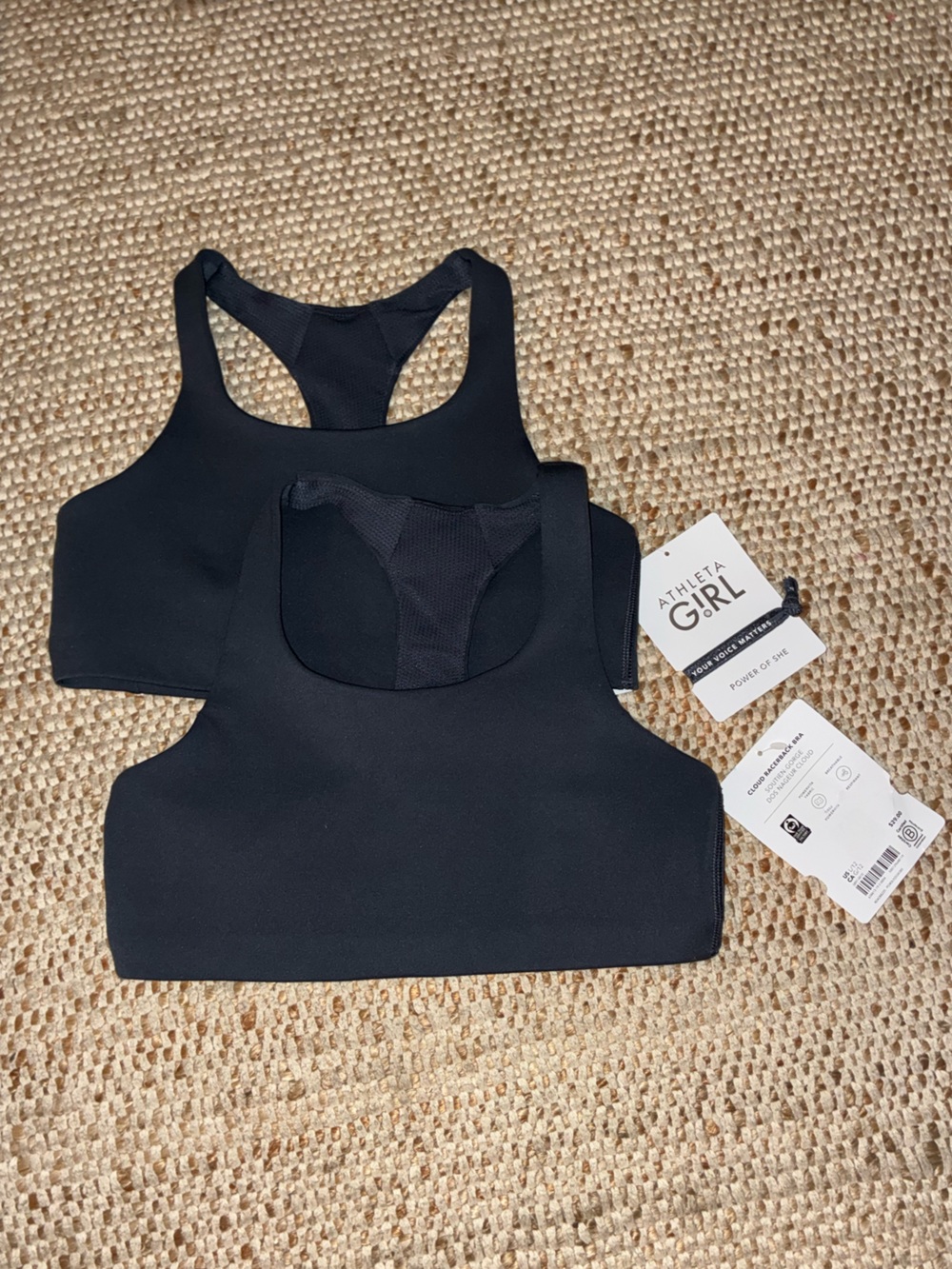 NWT Athleta Slate Racerback Sports Bras Size 12 Athletic Workout Yoga Top Two